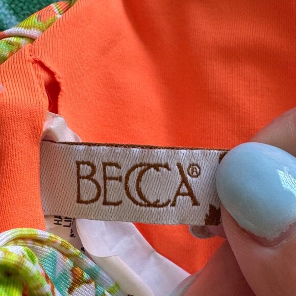 Becca Multicolor Snake Print One-Piece Swimsuit Strappy Back Size S/P - Picture 6 of 8